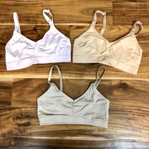 Set of three nursing bras, size small